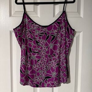 Worthington Purple Floral Spaghetti Strap Camisole